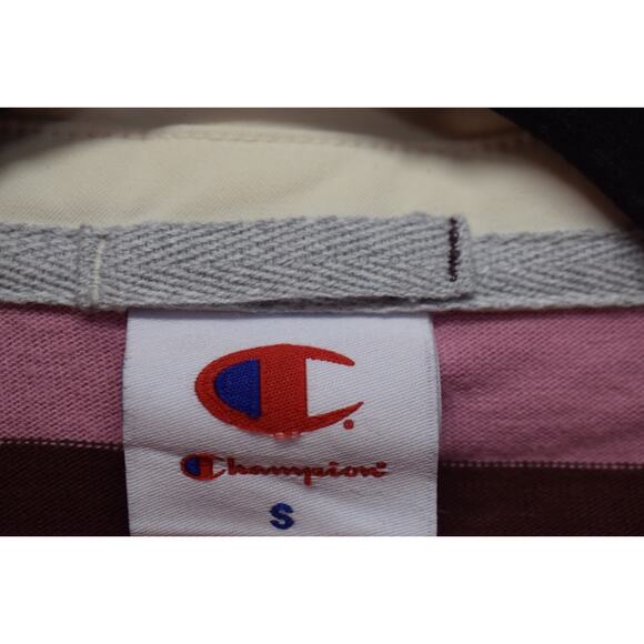 Champion Women's Long Sleeve Rugby Pink Striped Shirt Small (Marks) - Picture 3 of 8